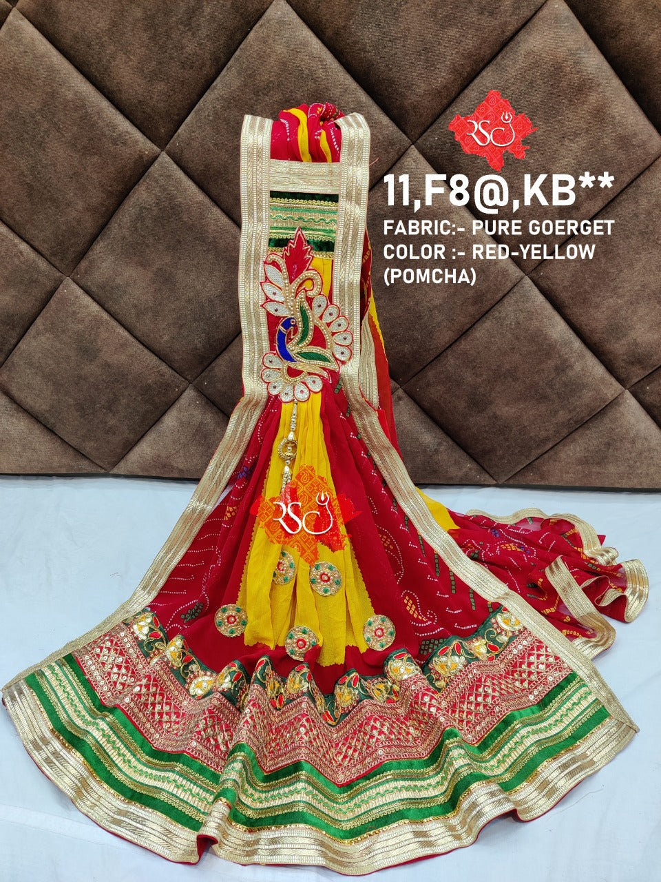 Georgette Marwadi Chunri Stoles Or Rsc Pomcha Pila