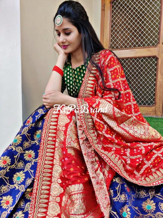 Bandhani Silk Gharchola  Bridal Dupatta, OR, KCPC