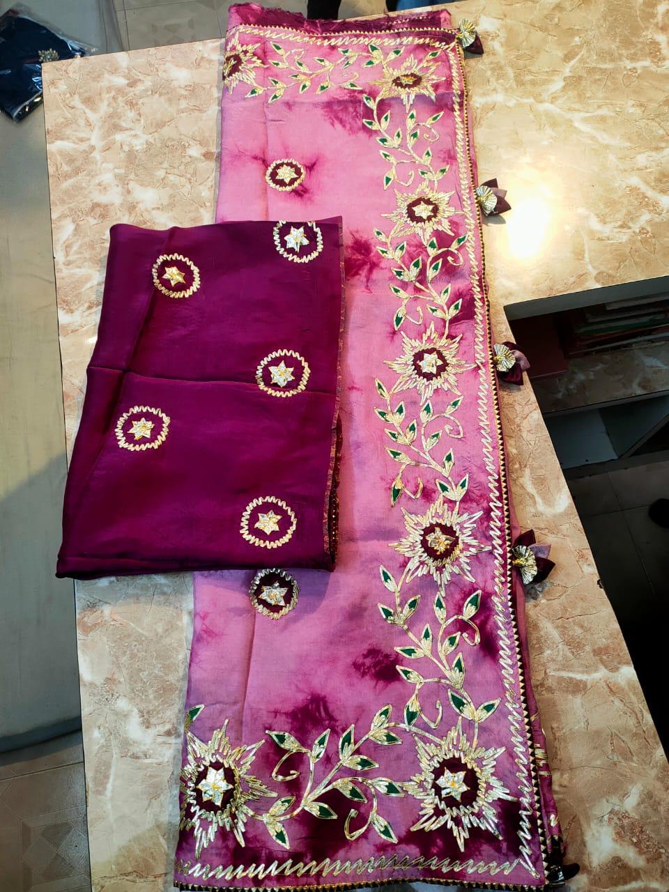 Gota Patti Saree, Indian Traditional Georgette Saree and Blouse, Designer  Saree, Heavy Gota Work Saree, Party Wear Saree for Women, Dresses - Etsy  Norway