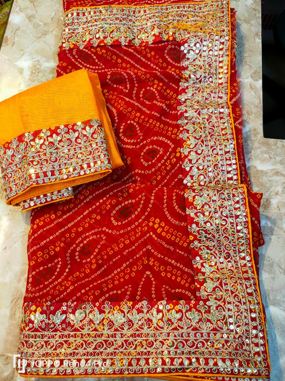 Kalash Design Pure Chundri Bandhej Saree - Rana's by Kshitija