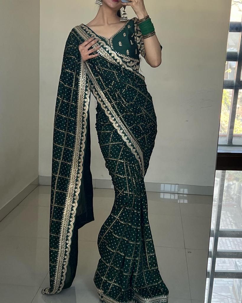 Beautiful ready to wear velvet saree with jacket style designer blouse -  Shop Lance – ShopLance