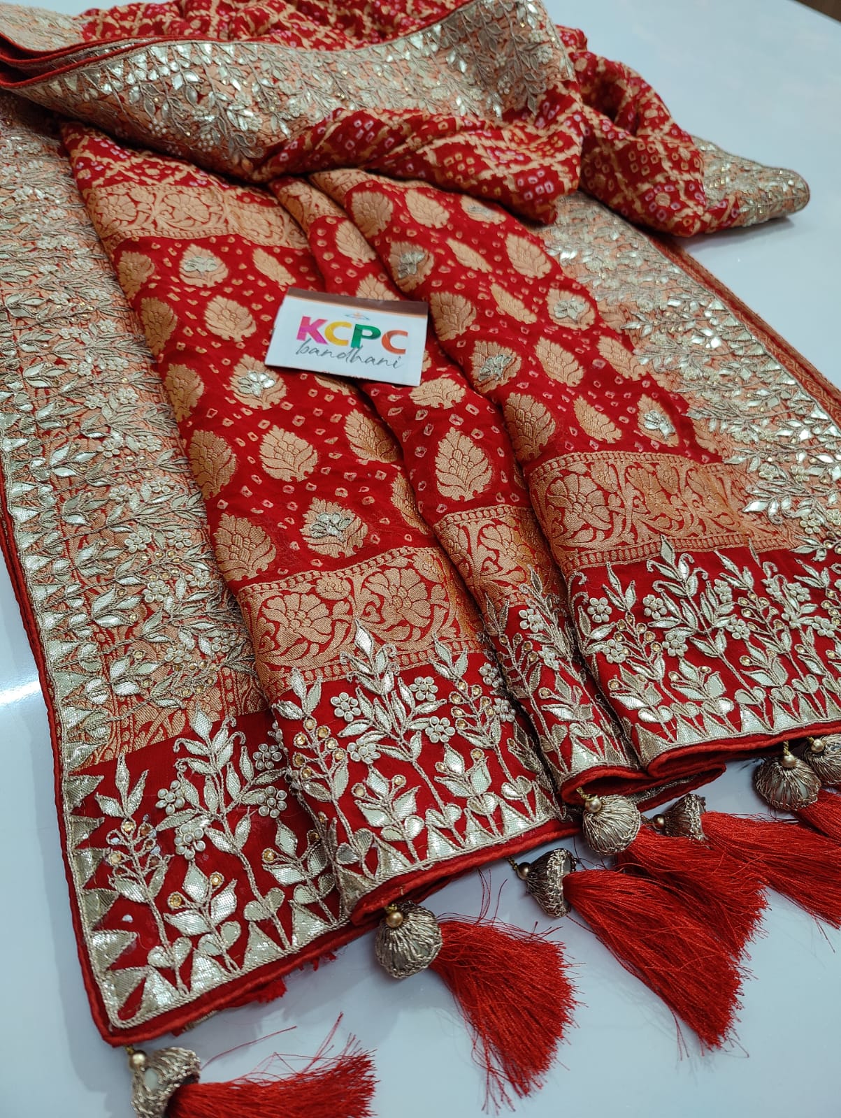 Buy Astonishing Teal Blue Bandhani Printed Silk Wedding Wear Saree - Zeel  Clothing