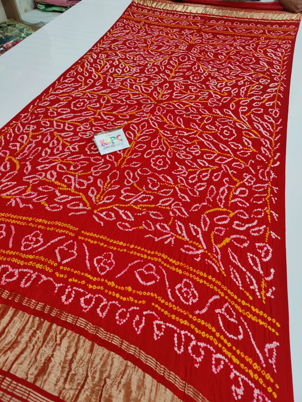 Pure Gaji Silk Bandhani Ambadal And Ghat Dupattas Nr Kcpc Design 1 Dupatta