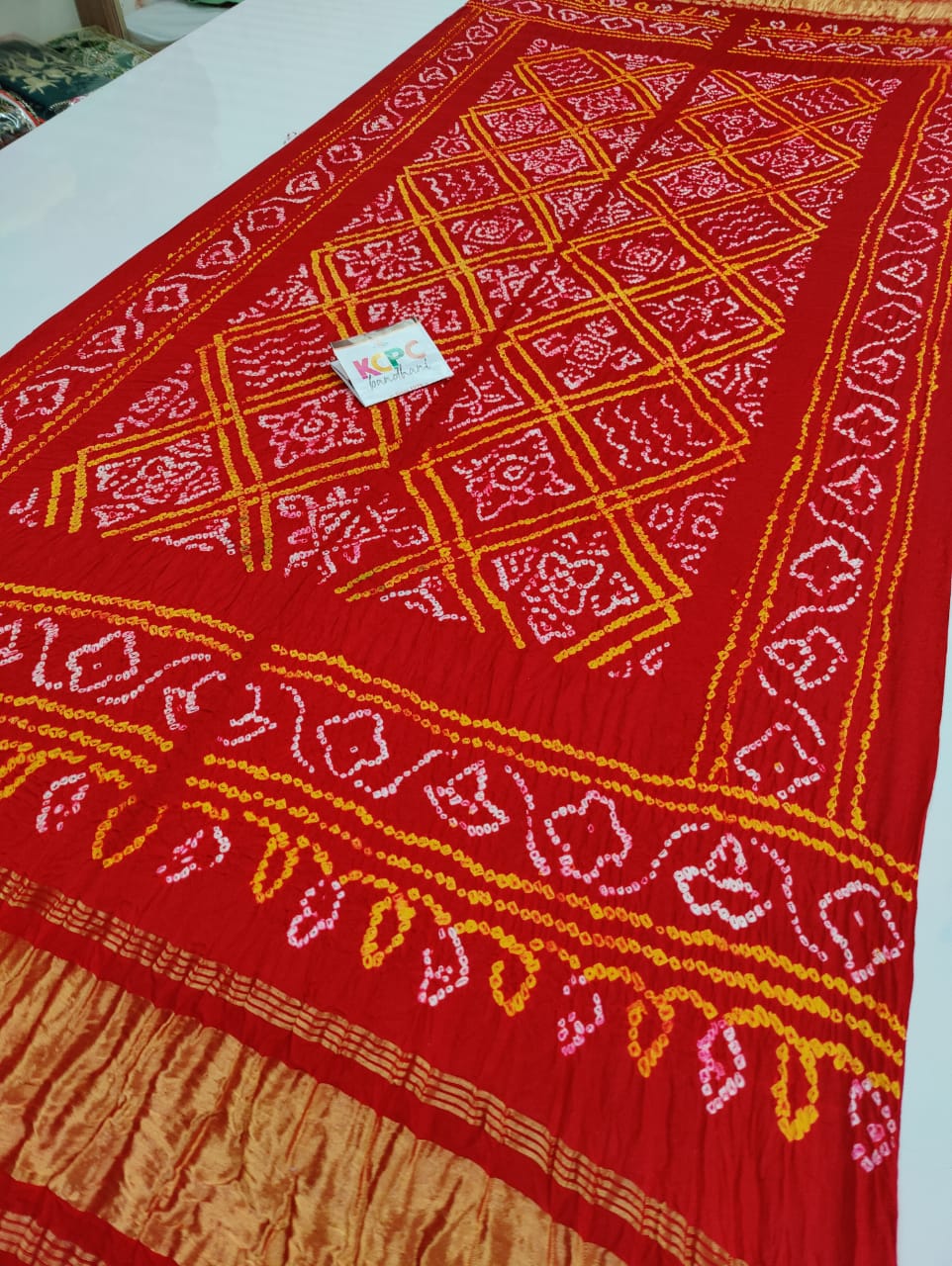 Pure Gaji Silk Bandhani Ambadal And Ghat Dupattas Nr Kcpc Design 2 Dupatta