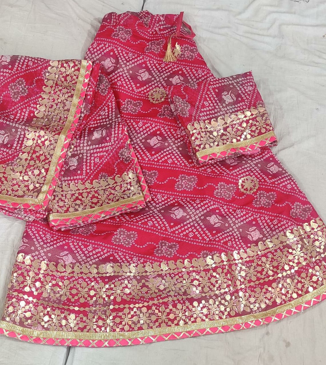 Rajasthani Kotta Doriya Traditional Potola Print With Gota Patti Work Lehenga Kml Or Lehenga