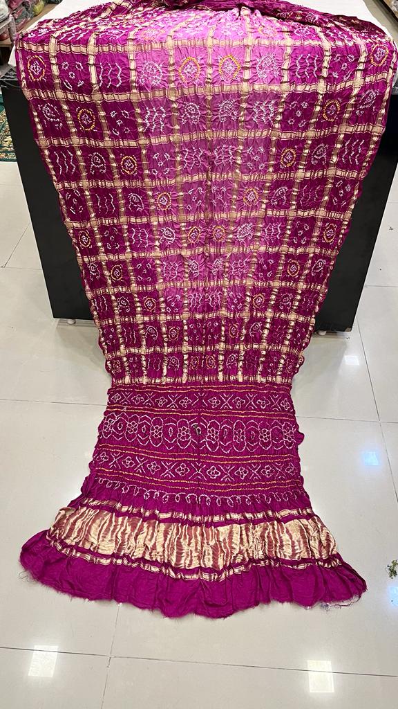 Pure Gaji Silk Bandhani Ghatchola Saree Kcpc Nr Baby Pink