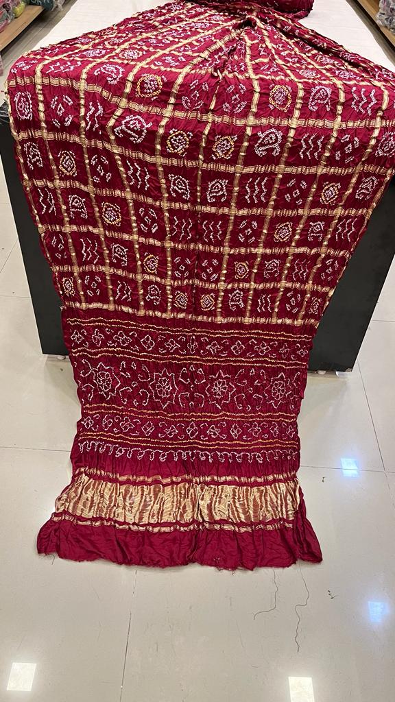 Pure Gaji Silk Bandhani Ghatchola Saree Kcpc Nr Meherun