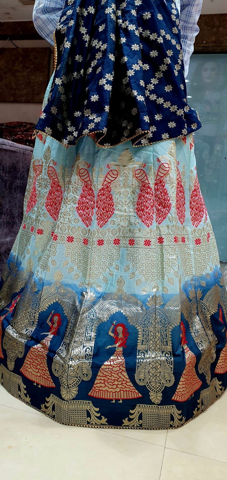 Pure banarasi dolo silk with zari work lehenga, KML, OR