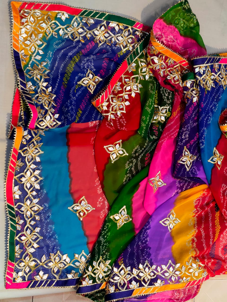 Gota Patti Work Saree Online - Buy Bandhej Sarees With Gota Work Online –  tagged 