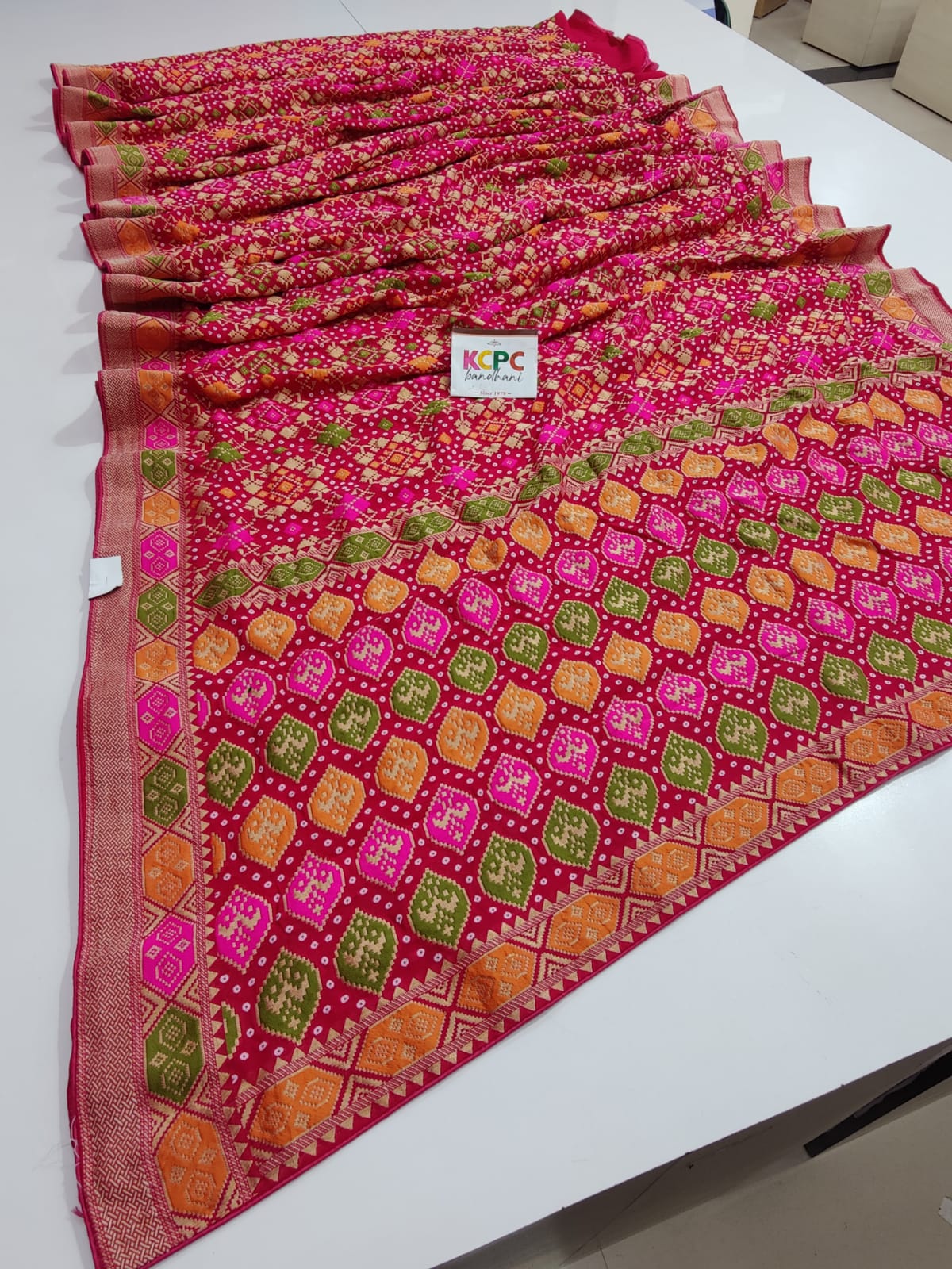 Pure Viscose Khaddi Georgette Meenakari Upada Janglaw Bandhani Saree Kcpc Nr Rani Saree