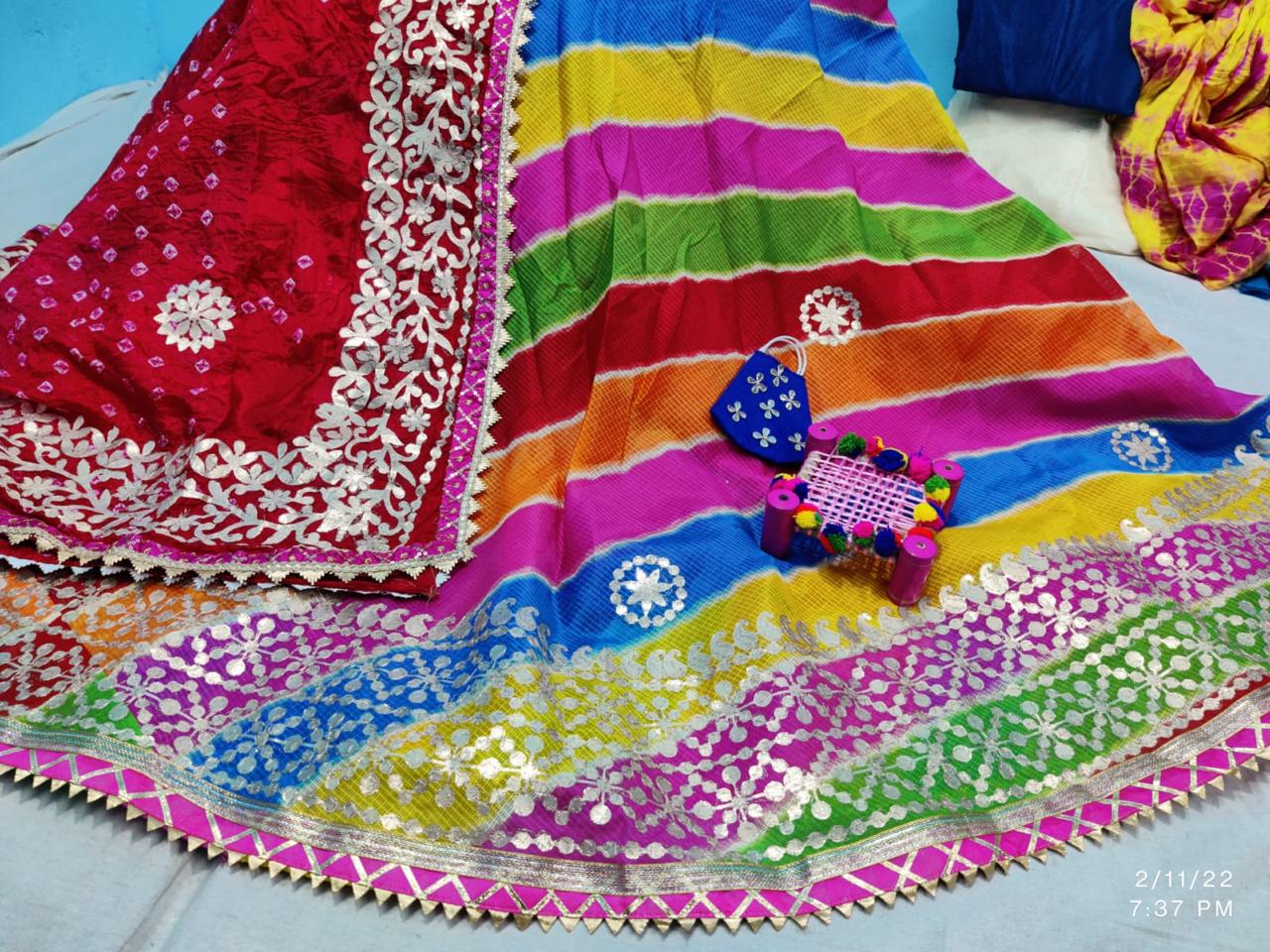 Rajasthani Kotta Doriya Traditional Print With Gotaptti Work Lehenga Kml Or