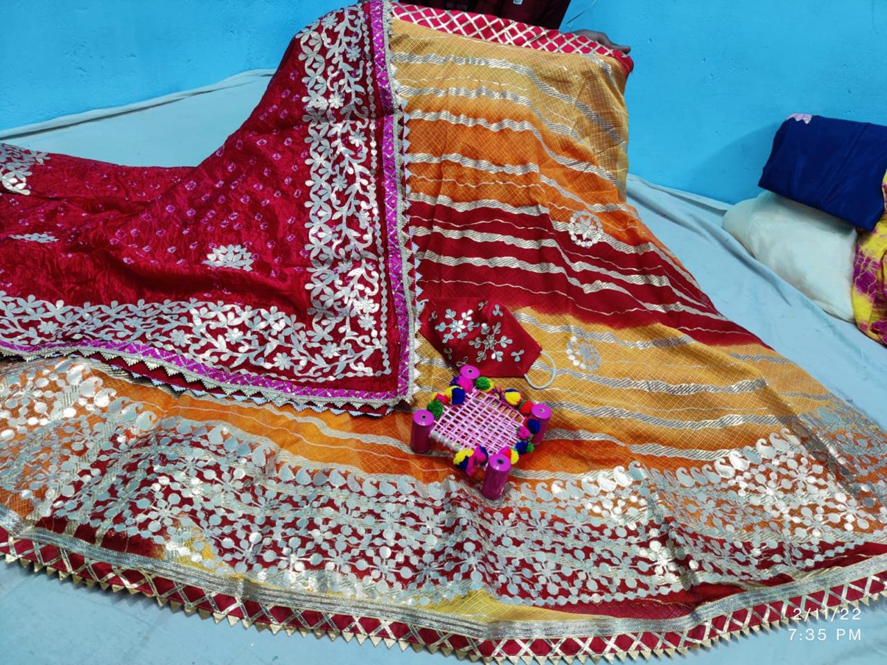 Rajasthani Kotta Doriya Traditional Print With Gotaptti Work Lehenga Kml Or