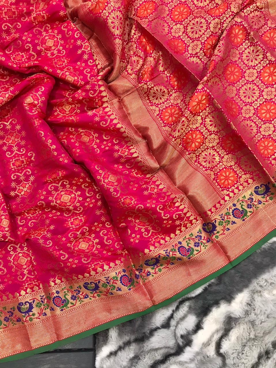 New Collections Pure Patola Silk Saree Ygs Or