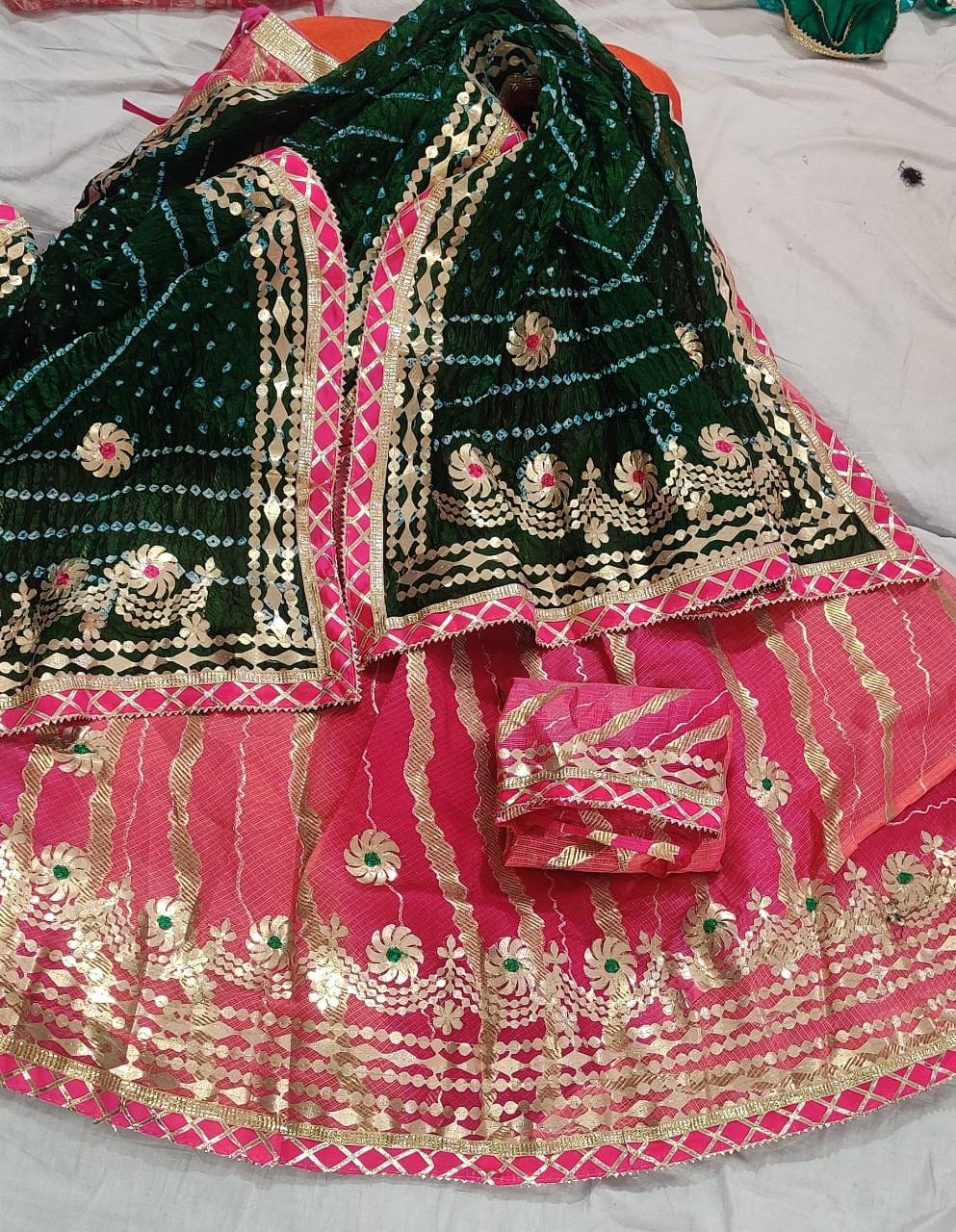 Buy Off White Silk Wedding Lehenga Choli With Heavy Embroidery and Gota Work  From KHUSHKAR. – Khushkar