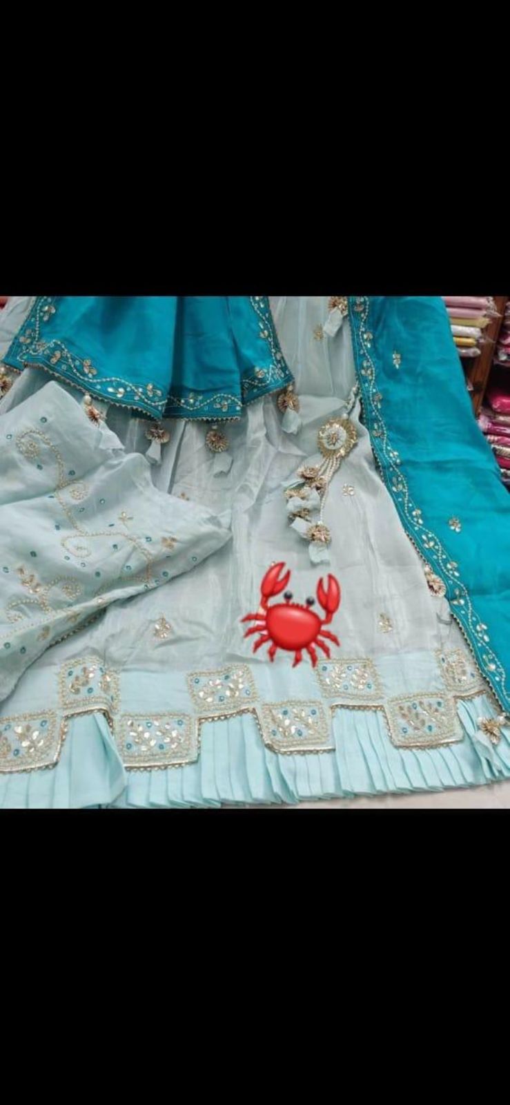 Pure Uppda Silk With Chinon Duppta With Jardoji Work Lehenga Sbj Nr Sky Blue