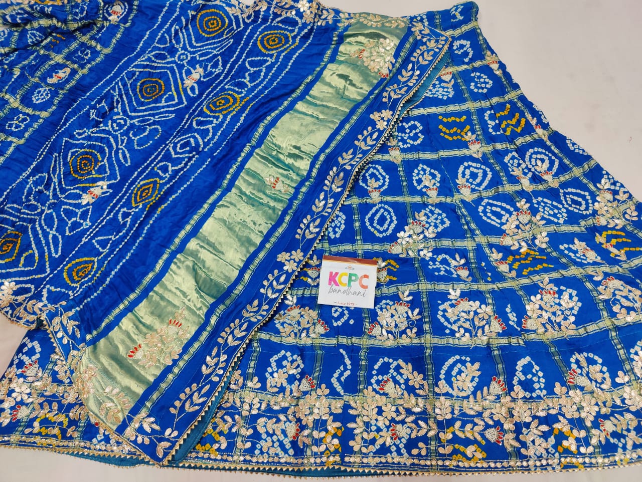 Pure Gaji Silk Bandhani Ghatchola Handwork Lehenga Nr Satis Firoji