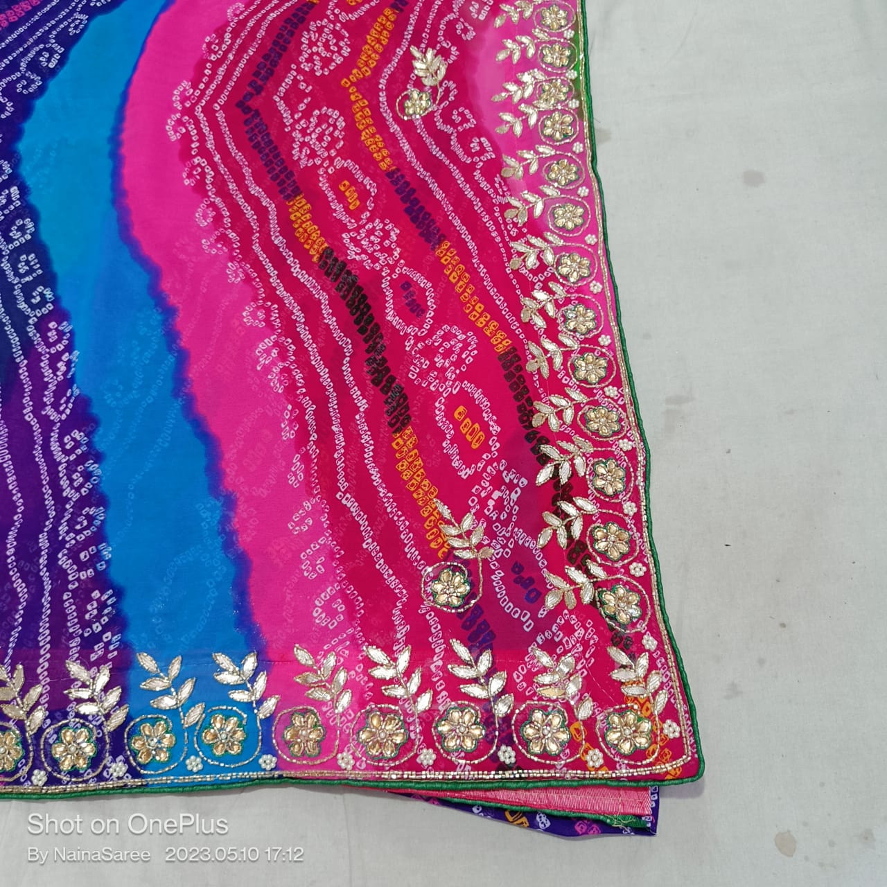 Kcpc Special Georgette Bandhani Handwork Saree In Nauranga Bandhej