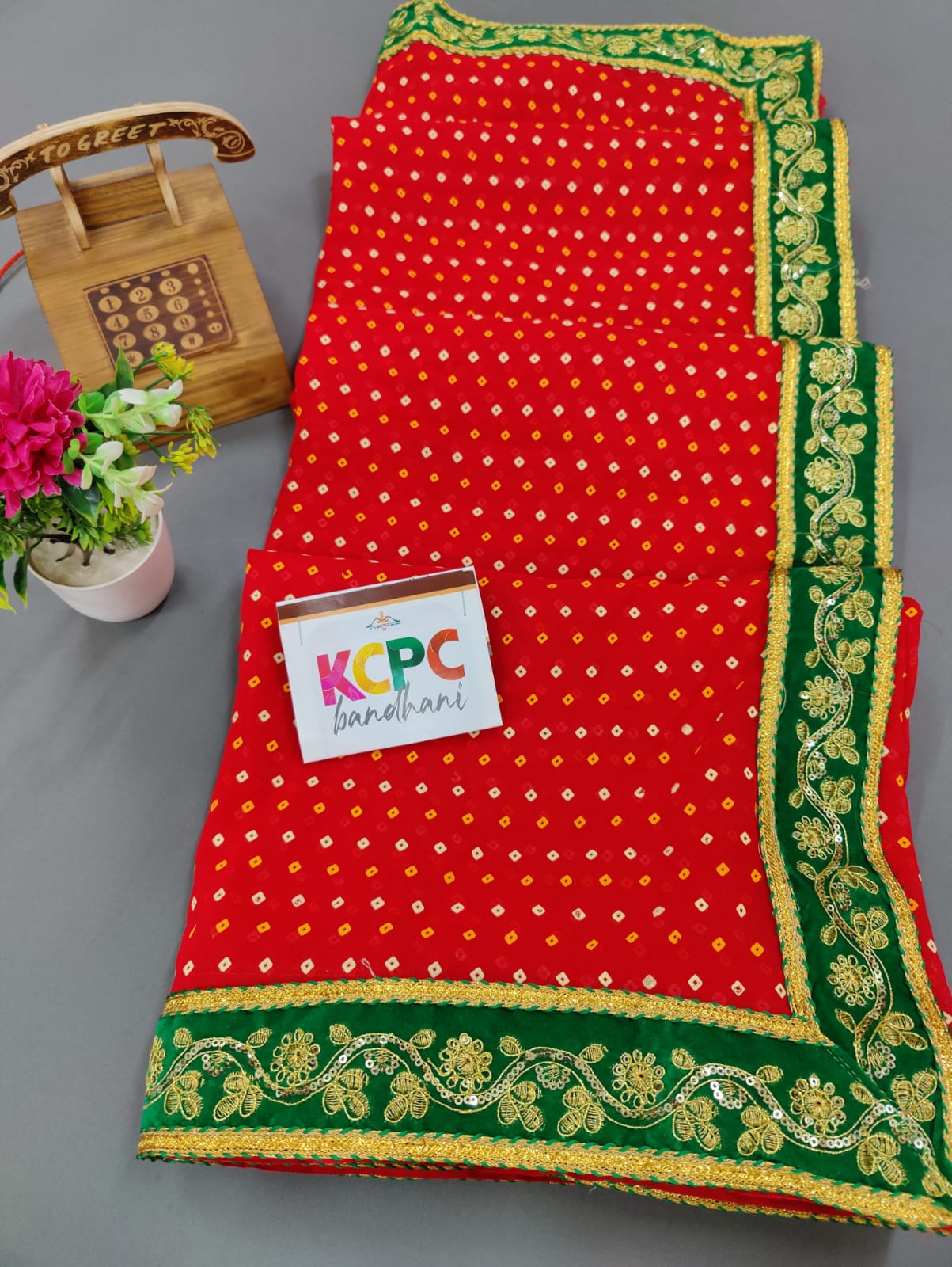 Karwachauth Special Kcpc Marwadi Bandhej Red Saree