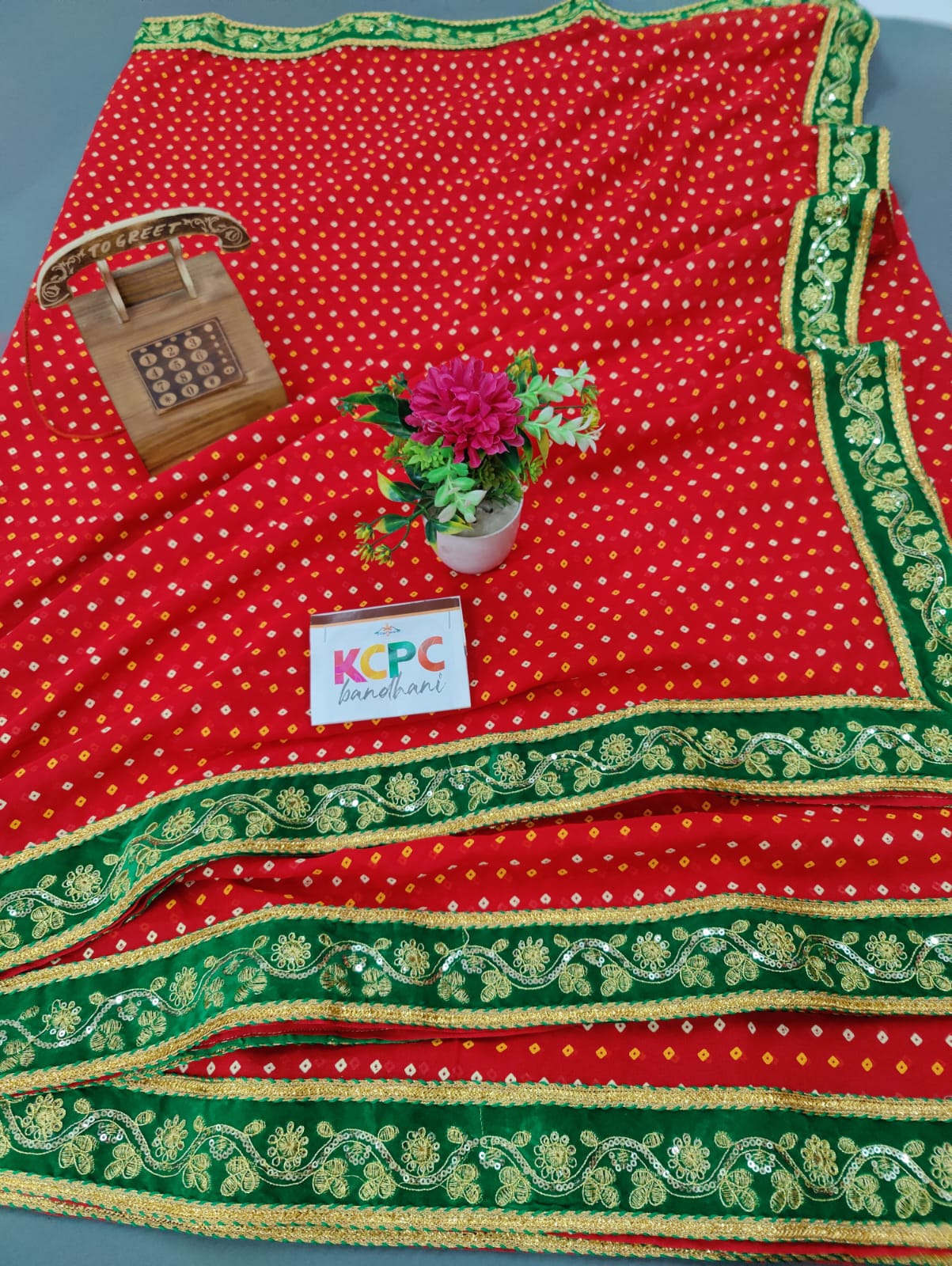 Karwachauth Special Kcpc Marwadi Bandhej Red Saree