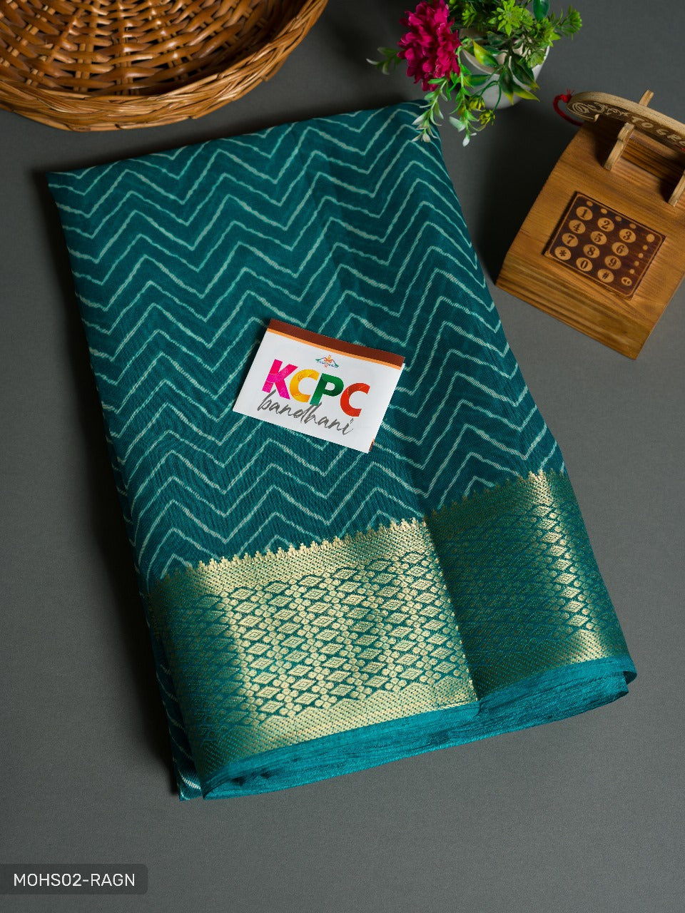 Pure Soft Cotton Silk Golden Zari Weaving Border With Zig Zag Pattern Saree Kcpc Or Rama