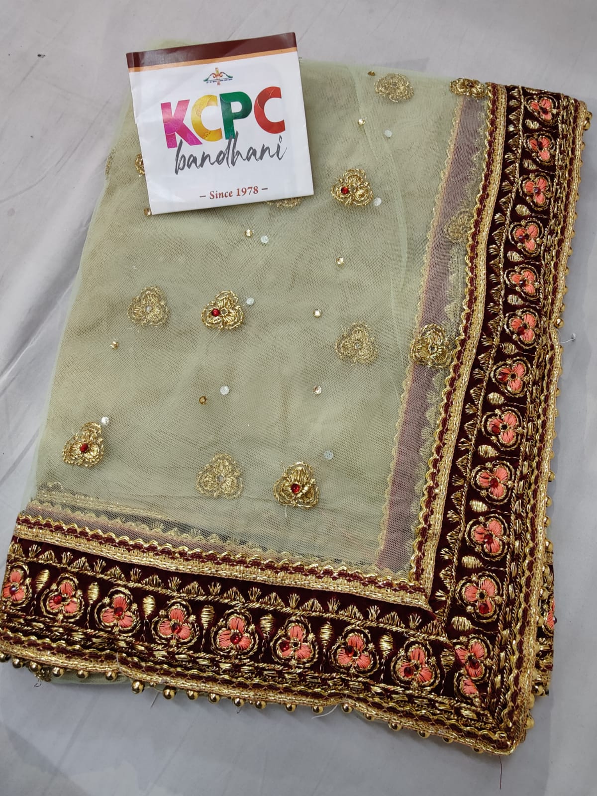 Designer Bridal Net Dupattas Or Kcpc Pista Dupatta