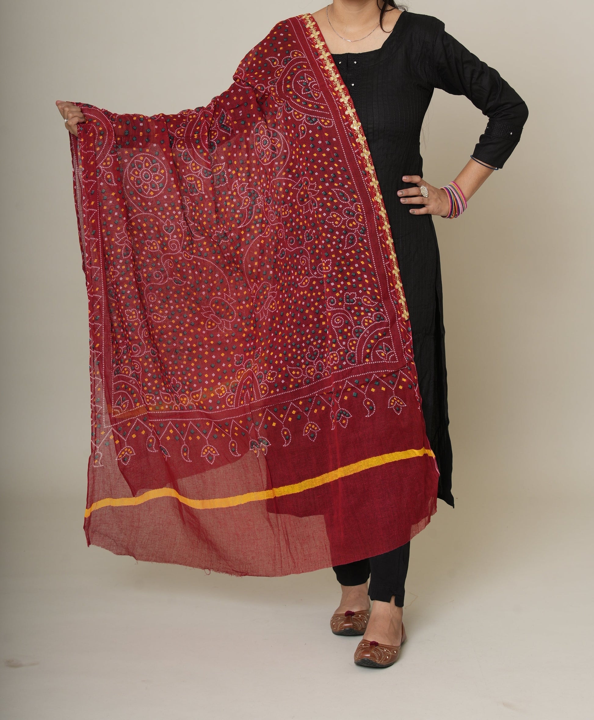 Traditional Chunri In Pure Cotton Fabric D7 Chunri Pila