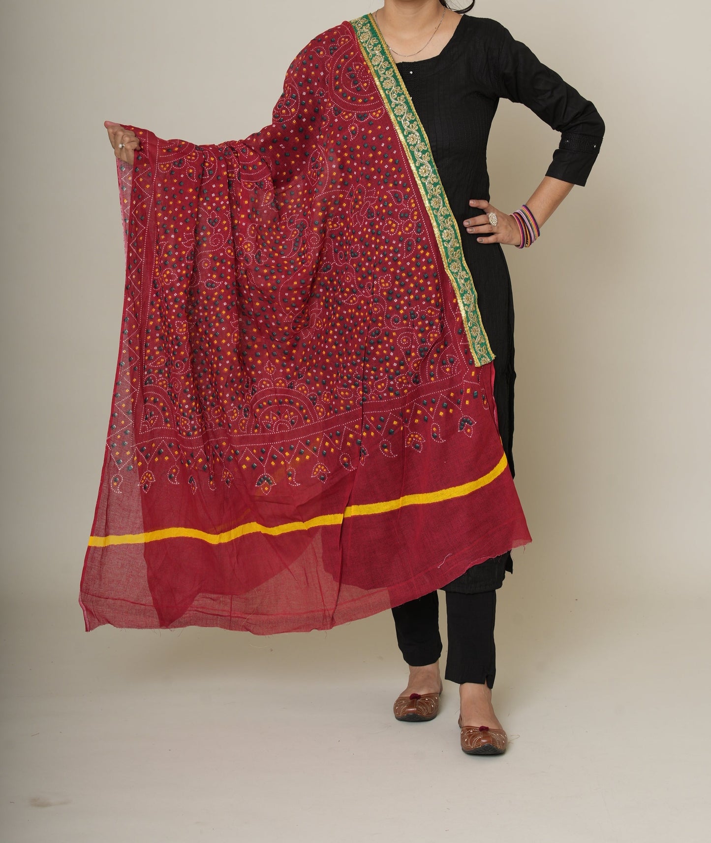 Traditional Chunri In Pure Cotton Fabric D5 Chunri Pila