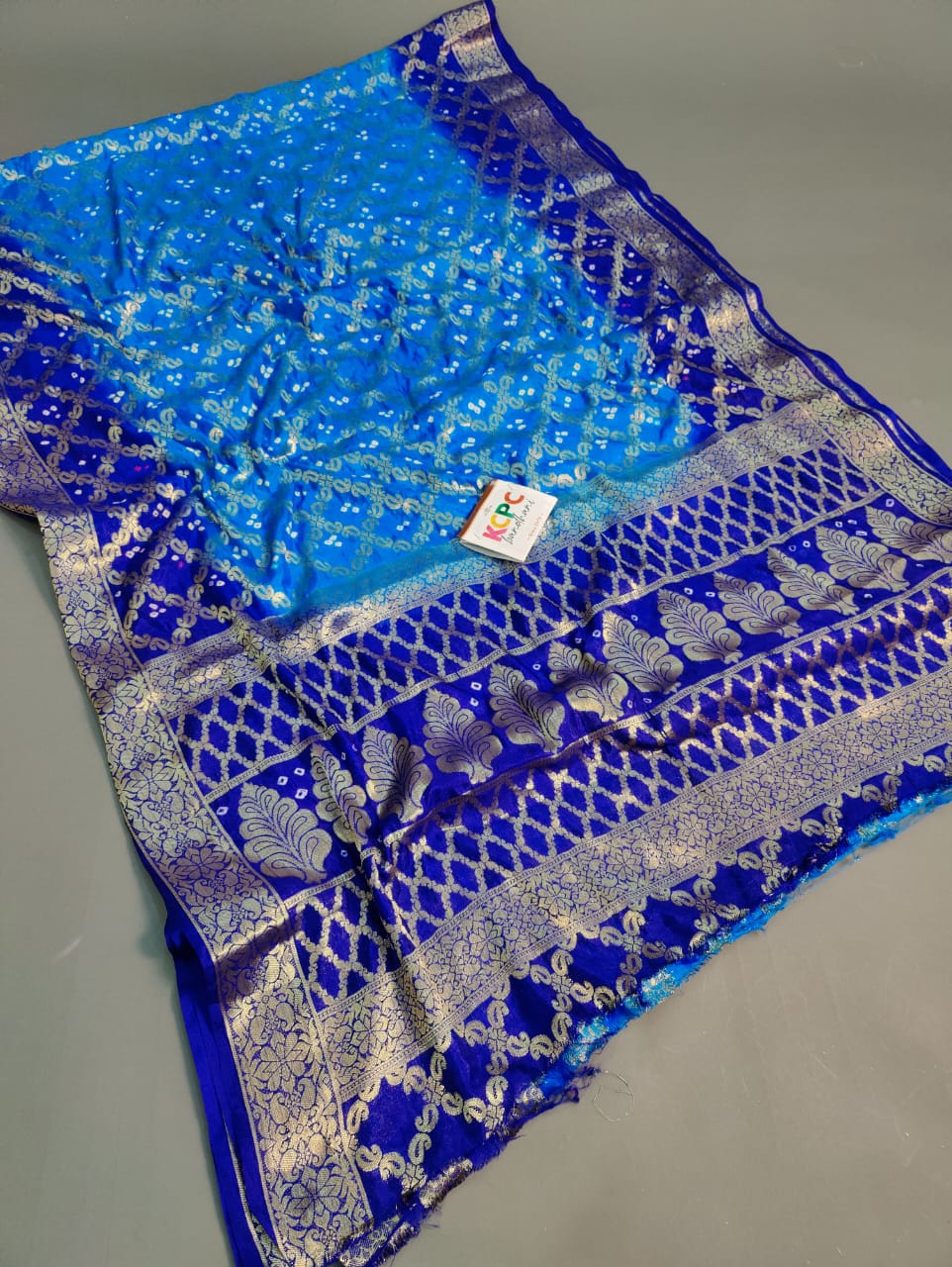 Bandhej silk gharchola double carry   saree