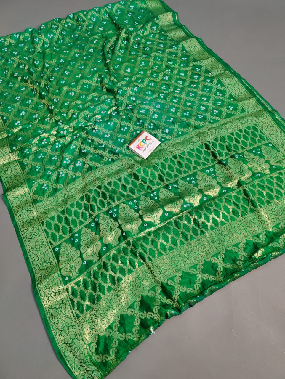 Bandhej silk gharchola double carry   saree