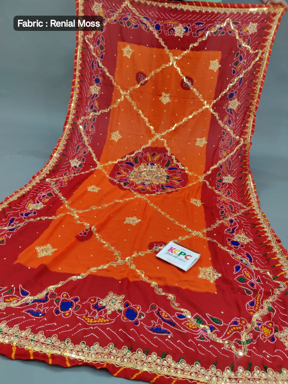 Pure Georgette Rajasthani Chunri Dupattas,DR, KC