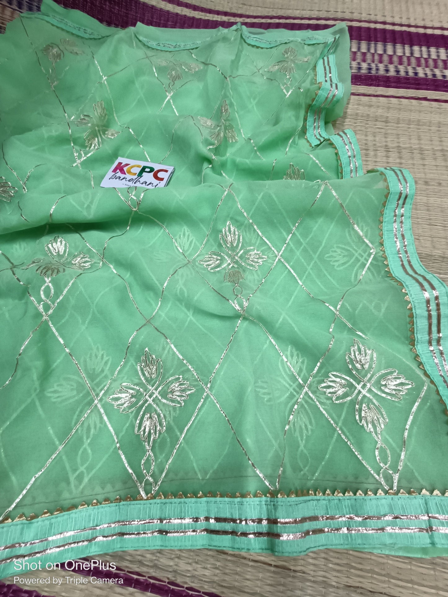 New chiffon  fabric with gotapatti work saree