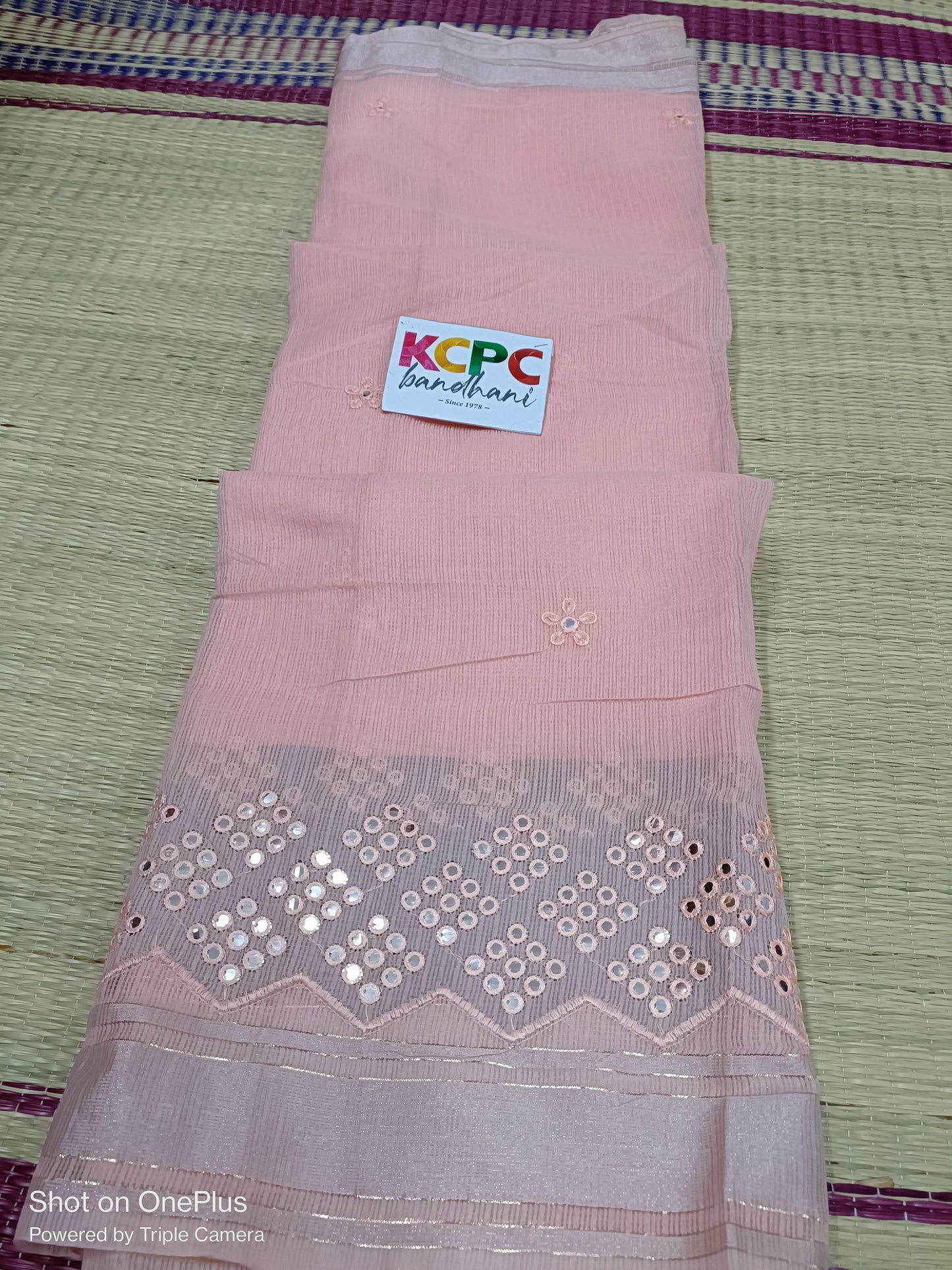 Latest  Soft kota doriya fabric with stone work saree