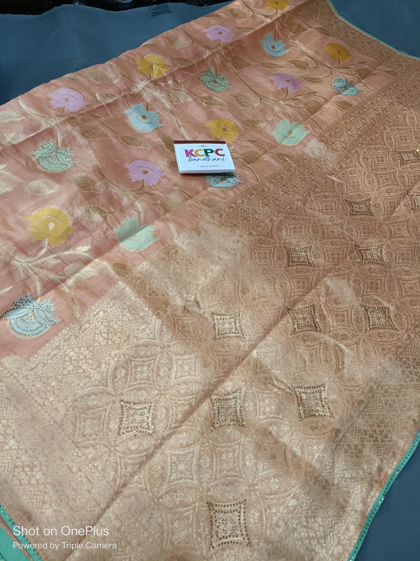 Pure khadi cotton silk fabric with floweral under print saree