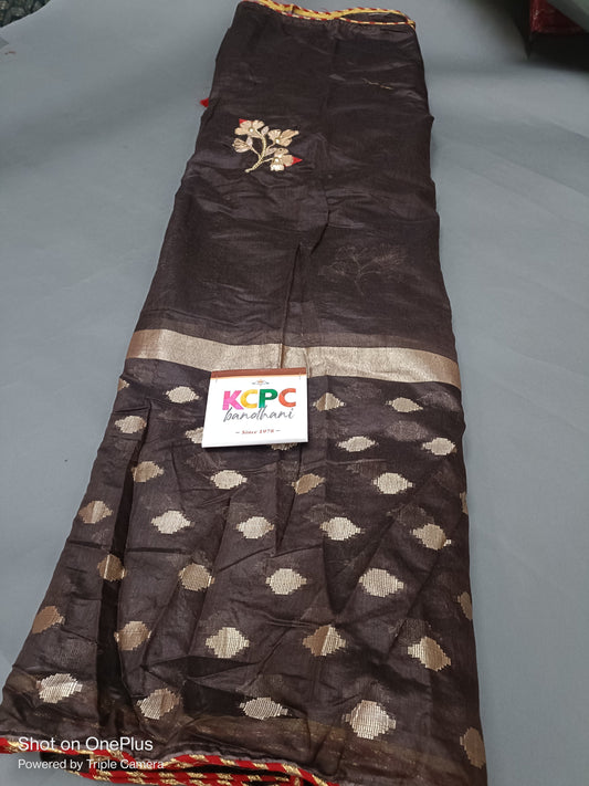 Pure cotton banarasi silk fabric with gotapatti work saree