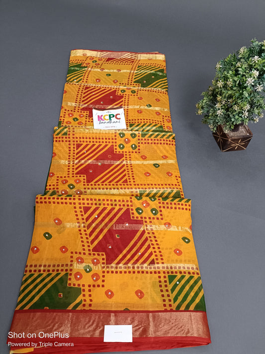 Cotton Ghatchola Bikaneri Sarees , OR, kcpc