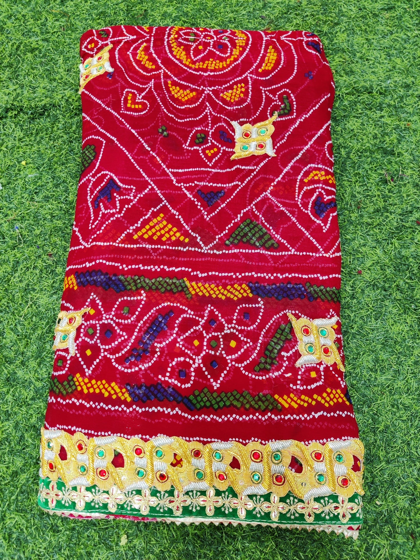 New Traditional Heavy Belbutti pure Georgat Chunri dupatta, OR, KC