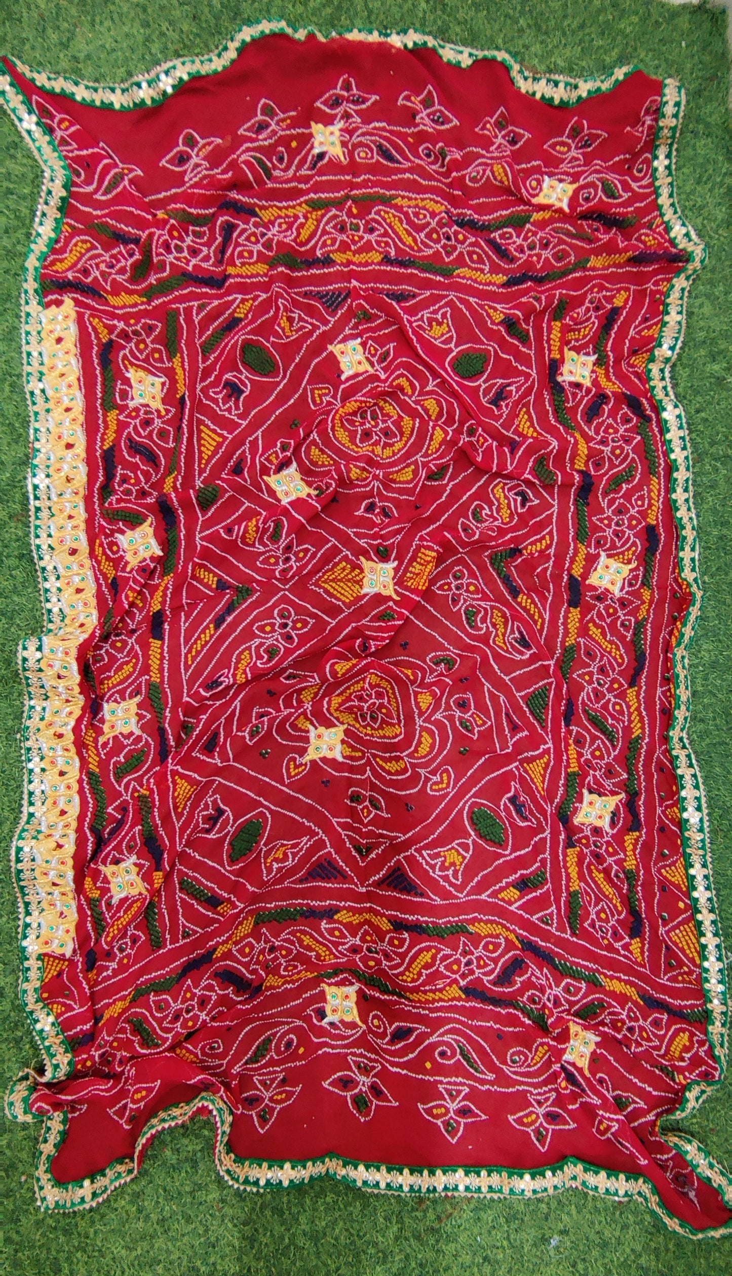 New Traditional Heavy Belbutti pure Georgat Chunri dupatta, OR, KC
