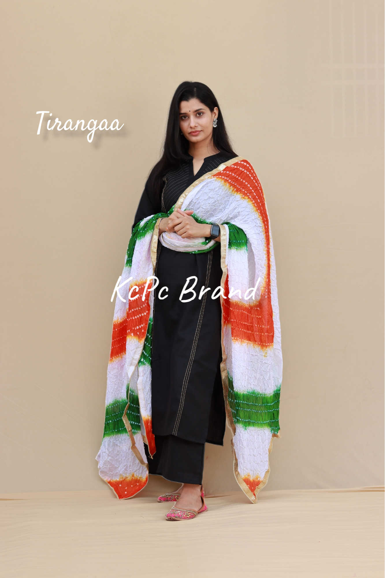 Tirangaa : Bandhani Tricolor dupatta
