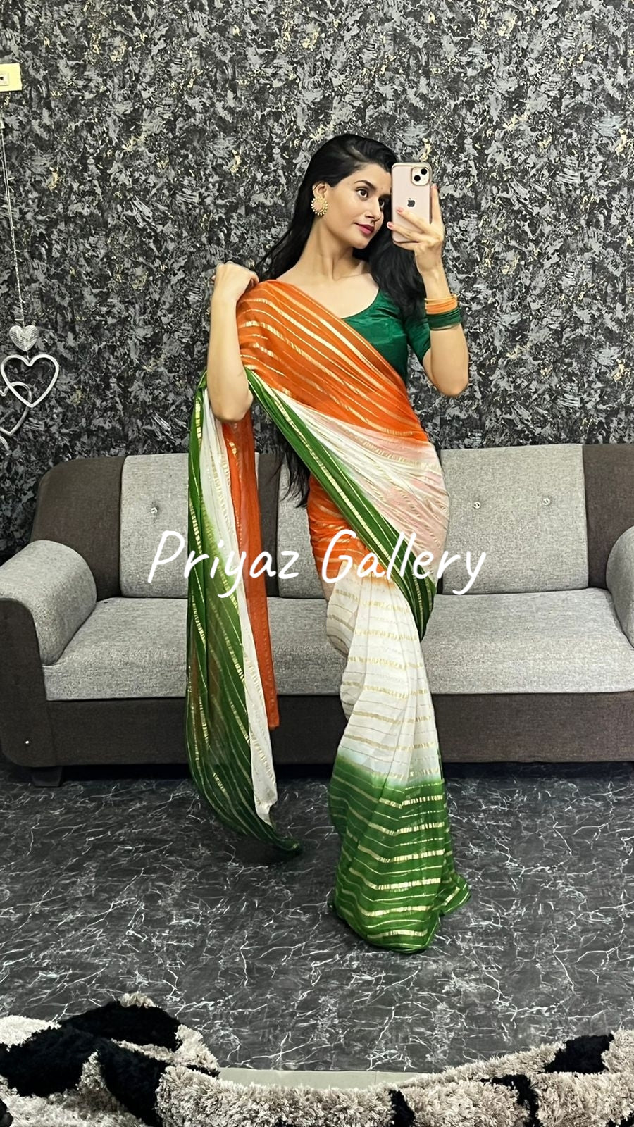 Independence Day Special Tricolor Tiranga Pure Georgette Saree