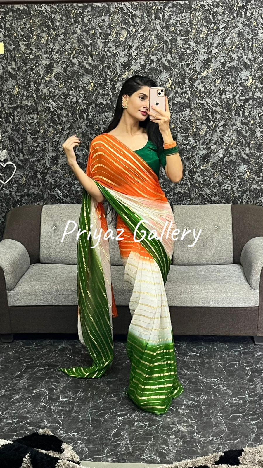 Independence Day Special Tricolor Tiranga Pure Georgette Saree