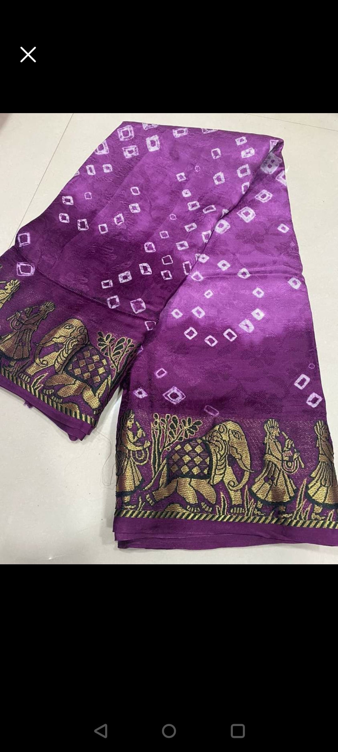 Hathi : Viscos Silk Bandhani Saree