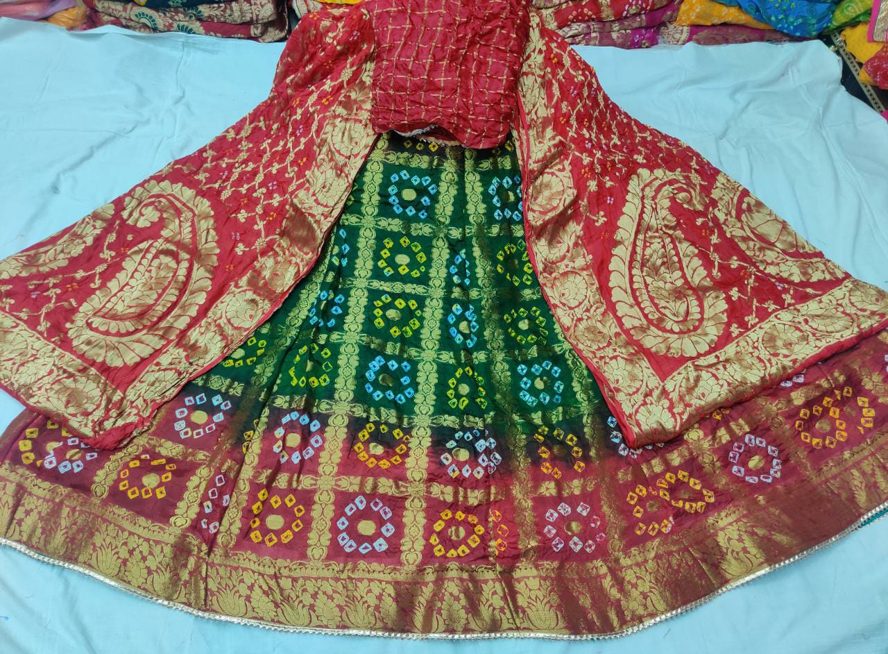 Printed Cotton Lehenga With Blouse And Dupatta-ISKWNAV19084982 | Ishaanya  Fashion