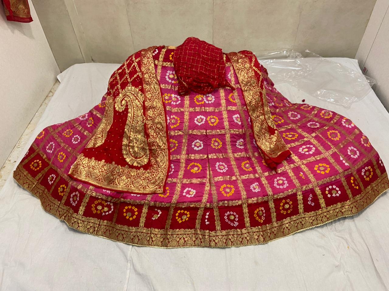 Bandhani Silk Ghatchola Rajasthani Latest Jaipuri Lehenga Chunni Set Nr Kml Lehenga