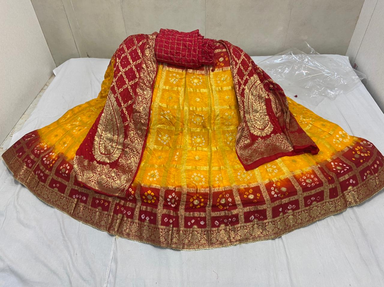 Chanderi Semi-stitched Rajasthani Bridal Lehnga at Rs 22000 in New Delhi
