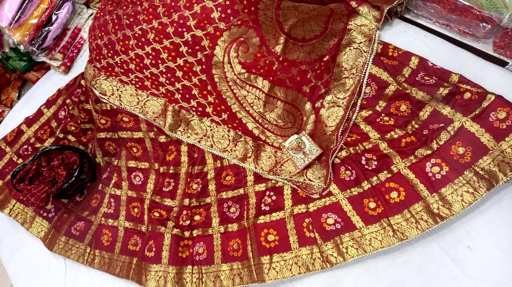 Bandhani Silk Ghatchola Rajasthani Latest Jaipuri Lehenga Chunni Set Nr Kml Lehenga