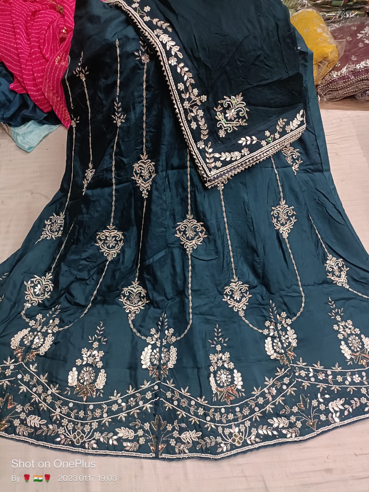 Latest Designer Pure Upara Silk Lehnga With Hand Work Full Hevy With Pure Chinon Fabric Duptta Nr