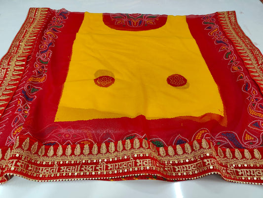 Rajashtani Marwadi Chunri Pila Dupatta Kcpc Or