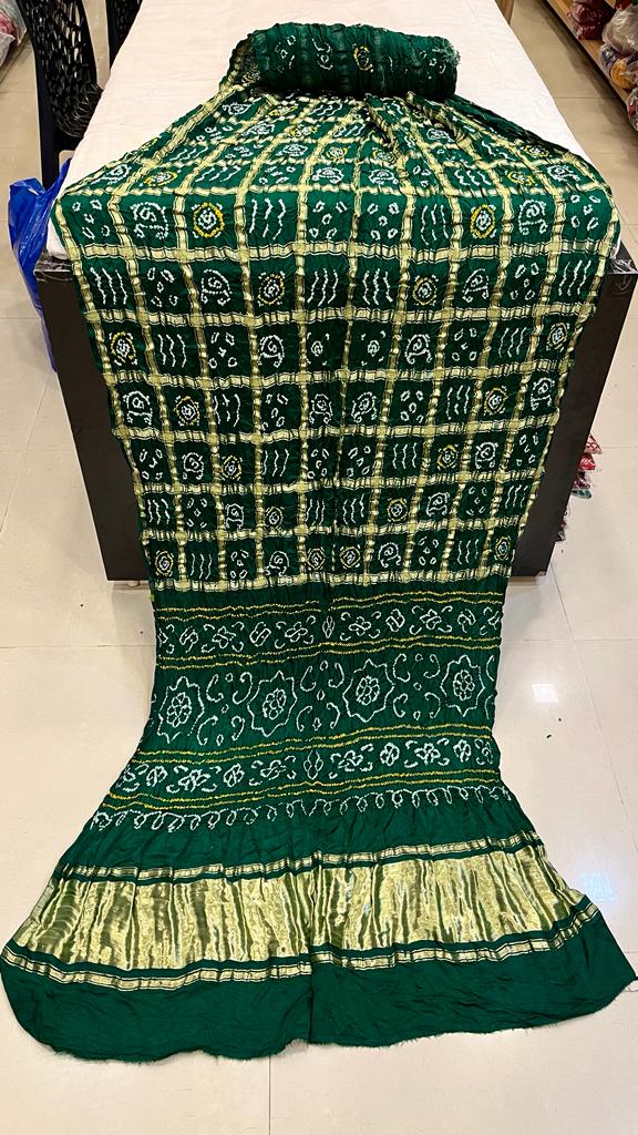 Pure Gaji Silk Bandhani Ghatchola Saree Kc Nr