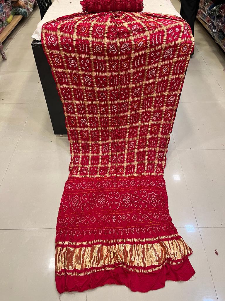 Pure Gaji Silk Bandhani Ghatchola Saree Kc Nr