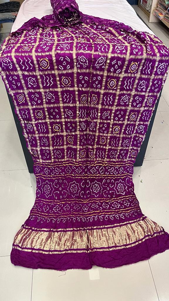 Pure Gaji Silk Bandhani Ghatchola Saree Kc Nr Parpal